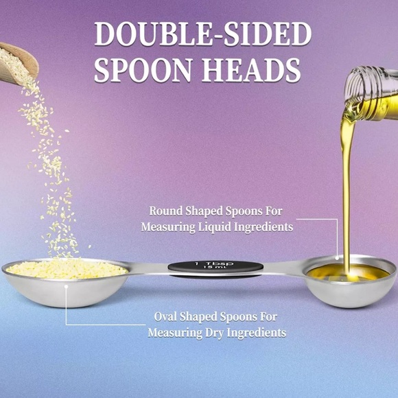 8 PC Stainless Steel Magnetic Measuring Spoons and Leveler Set - Picture 10 of 13